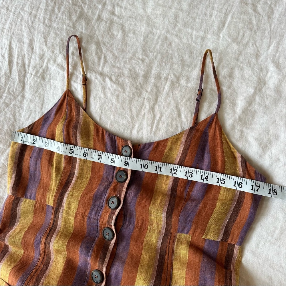 SEA New York 100% Linen Striped Midi Dress Size 4 - Picture 9 of 11